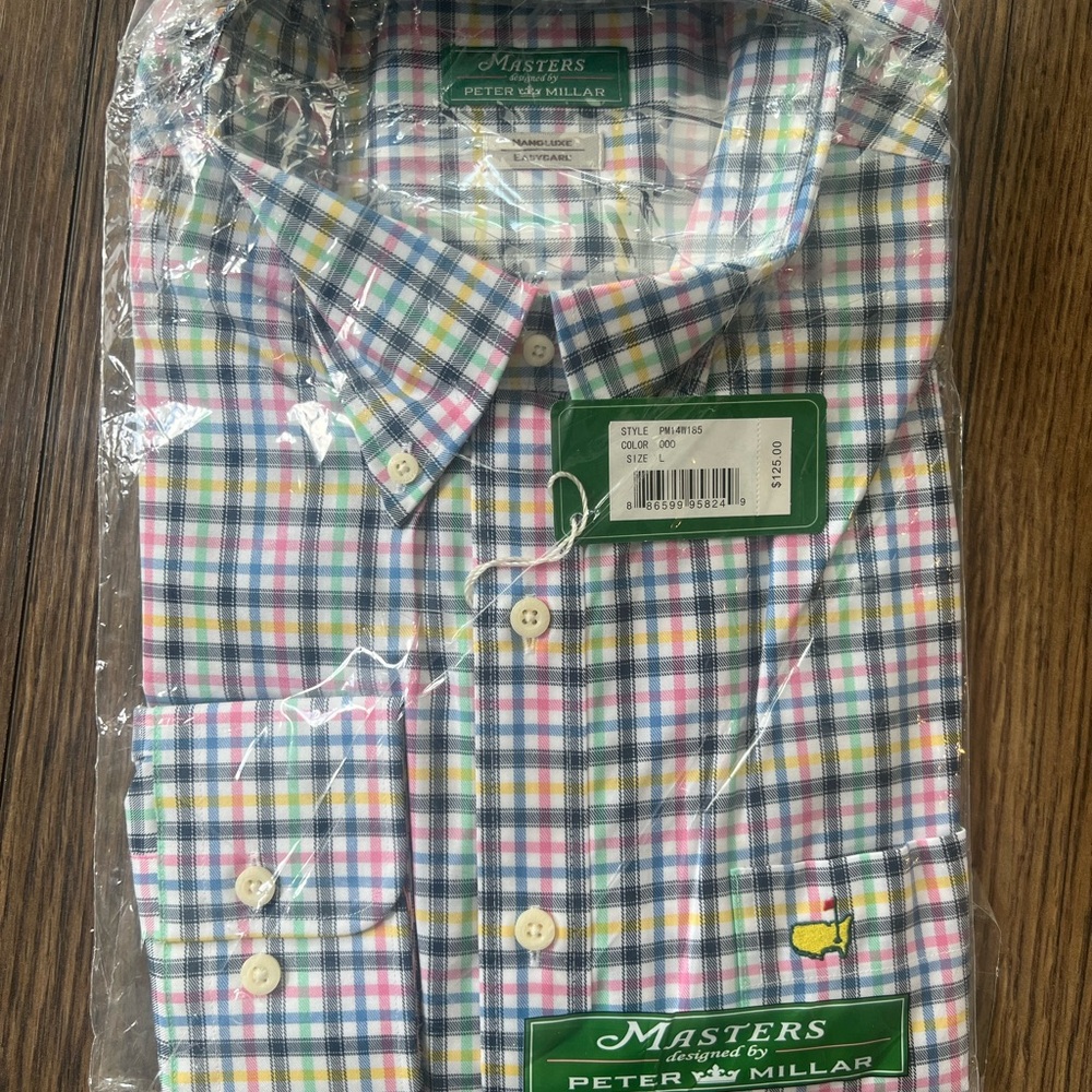 Masters Peter Millar Red and Blue Casual Button Down Shirt - unopened!